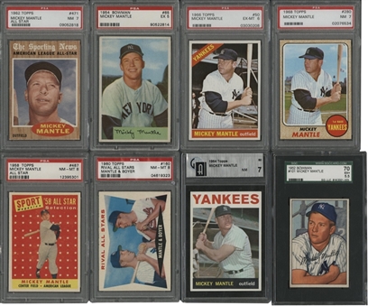 1952-1968 Topps and Bowman Mickey Mantle Graded Collection (8 Different)